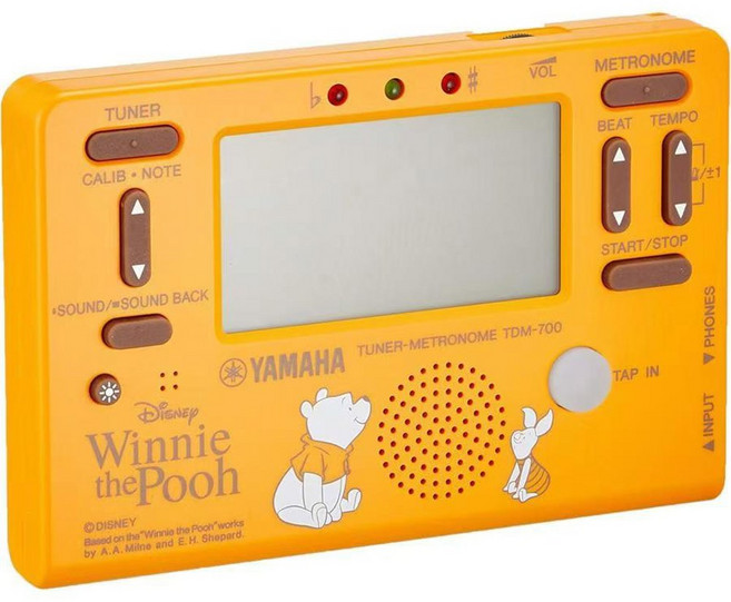튜너 메트로놈 박자기 TM 70C 피아노 바이올린, 노란 곰돌이, 1개