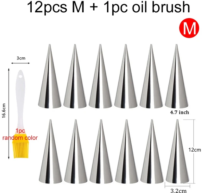 오일 브러시가 있는 크로와상 베이킹 몰드 스테인레스 스틸 가정용 DIY 주방 디저트 도구 덴마크 페이스트, 05 12M 1YS, 1개