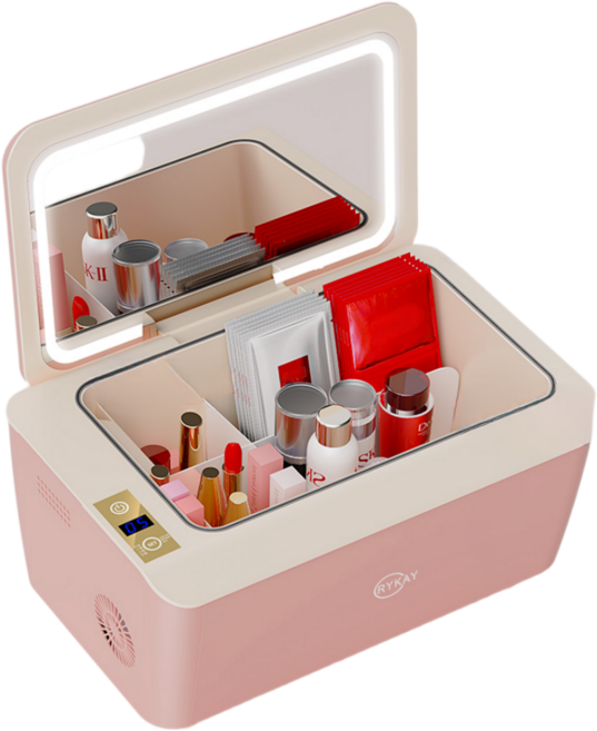 ICEBELLA 스킨케어 온도부터 화장품냉장고 무소음 12L 미니 소형 휴대용 화장품보관, 체리블라썸 핑크