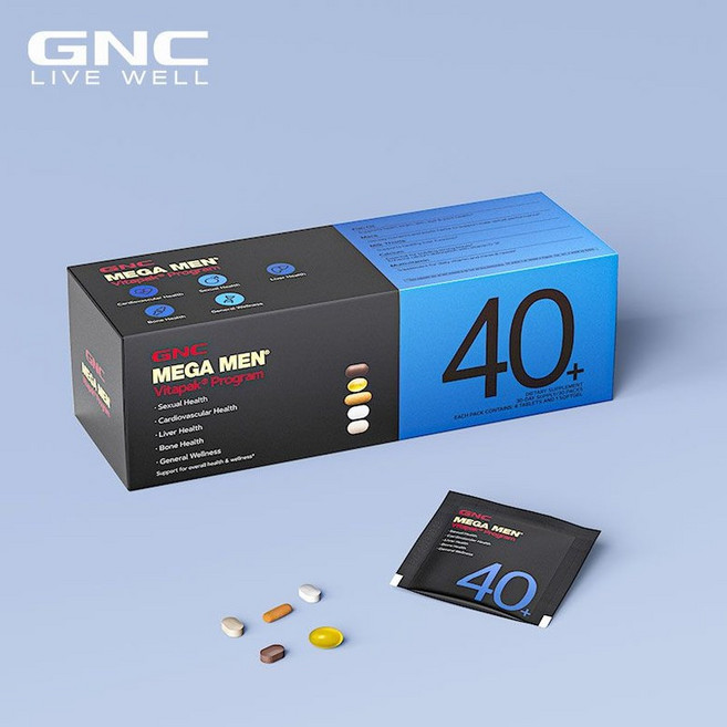 지앤씨 메가맨 남성 비타팩 프로그램 40+ 종합 비타민 영양제 30팩, 1개, 30회분