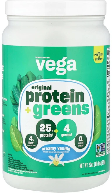 베가 Vega 식물성 단백질 + 녹색 채소 크리미 바닐라 624g1lb 6oz123542원산지:기타, 베가 Vega, 식물성 단백질 + 녹색 채소, 크리미, 1개 - 쿠팡