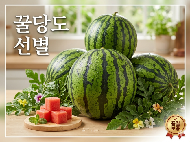 [산지직송특가] 고당도 프리미엄 가정용 수박, 1박스, 가정용 수박 7kg내외