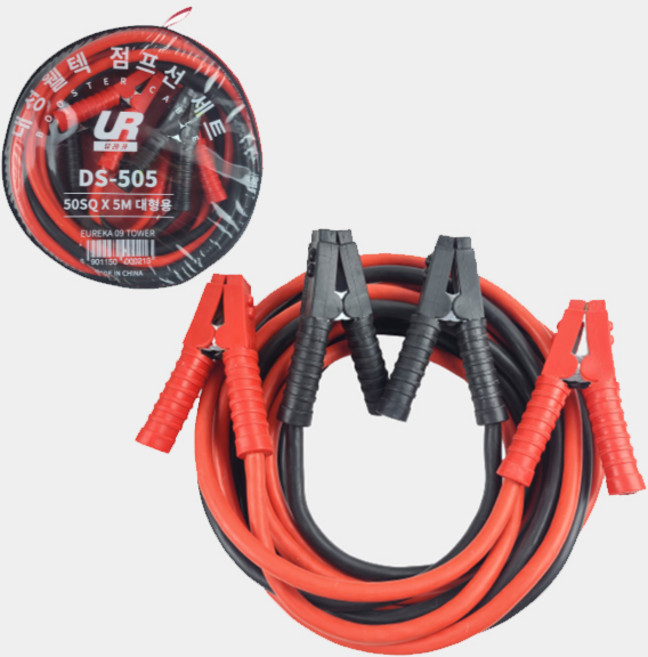 대성웰텍 점프선 25SQ 40SQ 50SQ 점프케이블 소형차 대형차 승용차 화물차 배터리방전, 대성웰텍 점프선 40SQ 5M (중형용), 1개