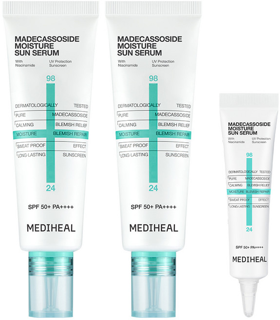 메디힐 마데카소사이드 수분 선세럼 흔적 리페어 50g 2개 + 미니어처 15g 추가증정 기획세트, 115g, 1개