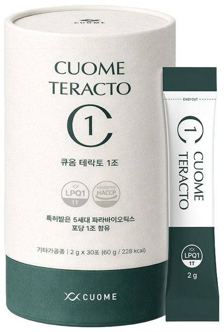 큐옴 테락토 1조(1포당) 30포 고농도 유산균 사균체 파라바이오틱스, 30개, 2g