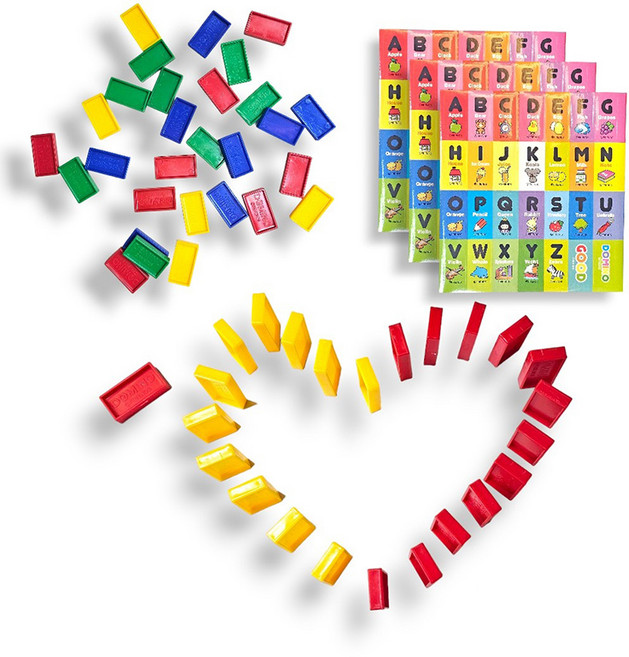 어린이 집중력향상 실내놀이 워크샵 팀워크 보드게임 도미노 게임(소), 단품