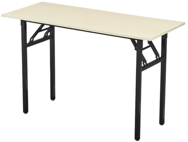免安裝折疊桌 書桌 辦公桌 餐桌 長桌 120x40x75cm, 單層橡木白
