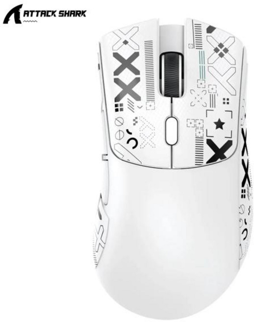 버티컬 마우스Attack Shark X11 X6 R1 무선 게이밍 마우스 RGB 인체공학적 매크로 기능 초경량 트라이 모드, 04 r1 white 18000DPI