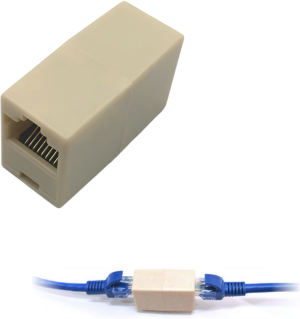 랜선커플러 연장 UTP RJ45 랜선 커플러 연장어뎁터, 4cm, 1개, 연베이지