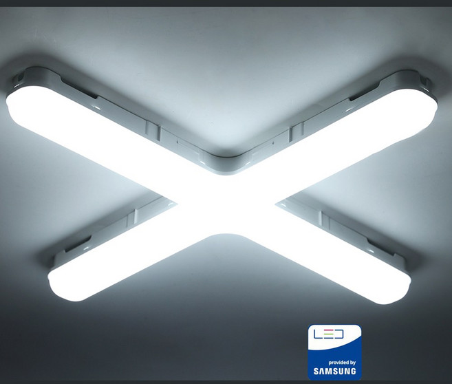 인아웃조명 LED 십자등 조명 60W 플리커프리 전등 형광등 마트 가게 방 창고