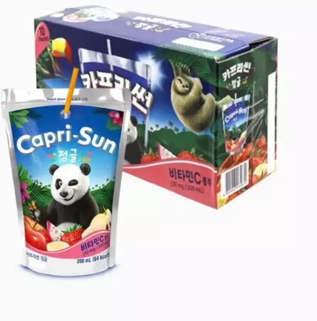 테온셀 카프리썬 오렌지망고 200ml 10팩/음료/과일/주스/파우치/초등학생/간식/유치원/농심/선물/세트/어린이/, 카프리썬 정글 200ml 10팩/음료/초등학생/간식/유