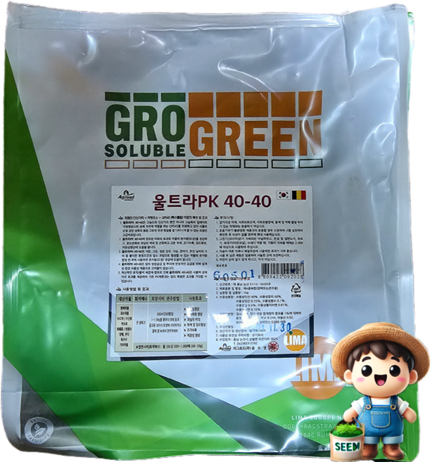 울트라PK 1kg 0-40-40 고추 깨 수용성 고농축 인산가리 비료 웃자람 억제 방지 비대 착색 당도 전작물 사용 아그로드, 1개