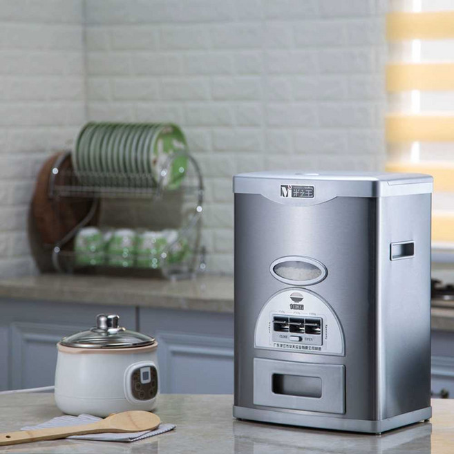 BYQWD고급스러운 진공 쌀통 15kg 20kg 30kg 대용량 쌀보관통BYQWD, 블랙 15KG/31x22x50, 1개