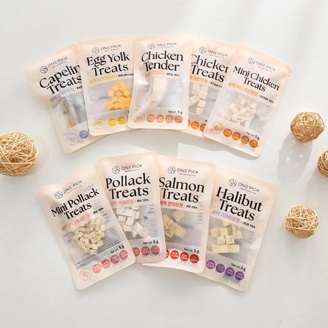 원픽펫 국내산 동결건조트릿 기호성 테스트 5g 9종 세트, 45g, 1개 - 쿠팡