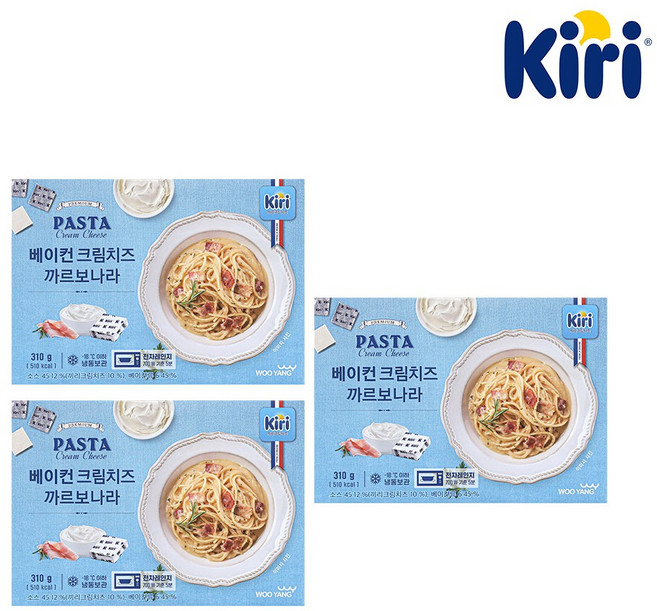 끼리 베이컨 크림치즈 까르보나라 3개, 310g