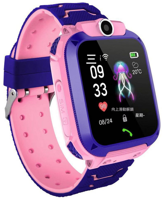 跨境海外貿Q12/Q19兒童智能定位電話手錶X01插卡通話功能4G手錶, ANT+, 1cm, Q12  防水 粉色(英文版 )2G網絡:一個