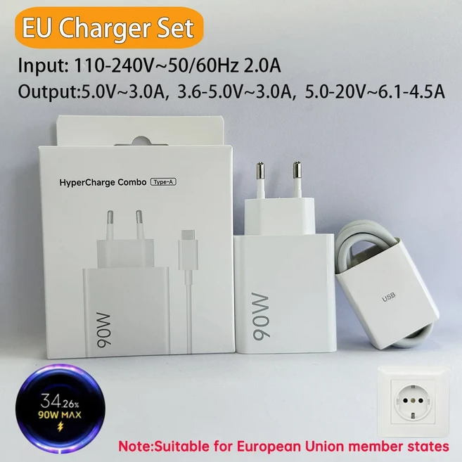 샤오미 호환 미 충전기 90W 고속 터보차저 15T 울트라 14 13 T 12 포코 X5 프로 F7 패드 7 레드미 타입C 케, 01 EU with 1m cable
