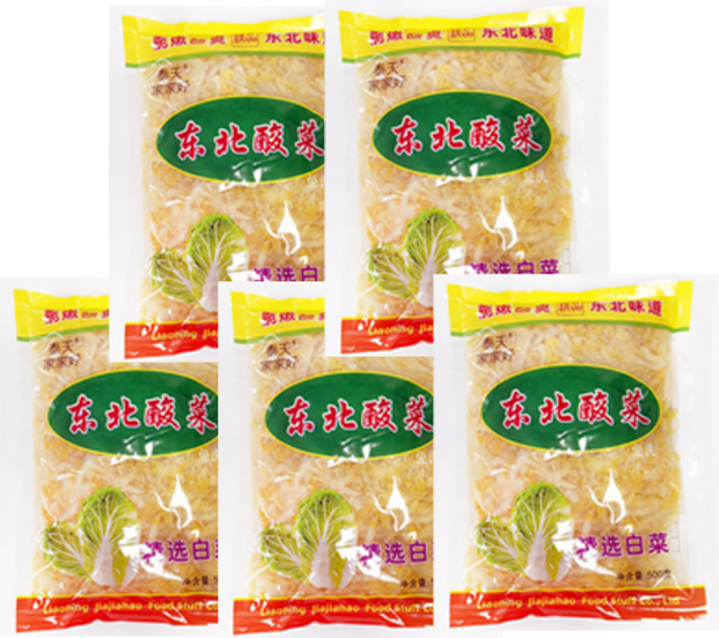 홍홍 중국식품 중국 동북 쏸차이 절임배추 중국반찬, 500g, 5개