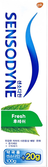 센소다인 후레쉬 치약 잇몸 충치 시린이 불소 치약, 120g, 1개
