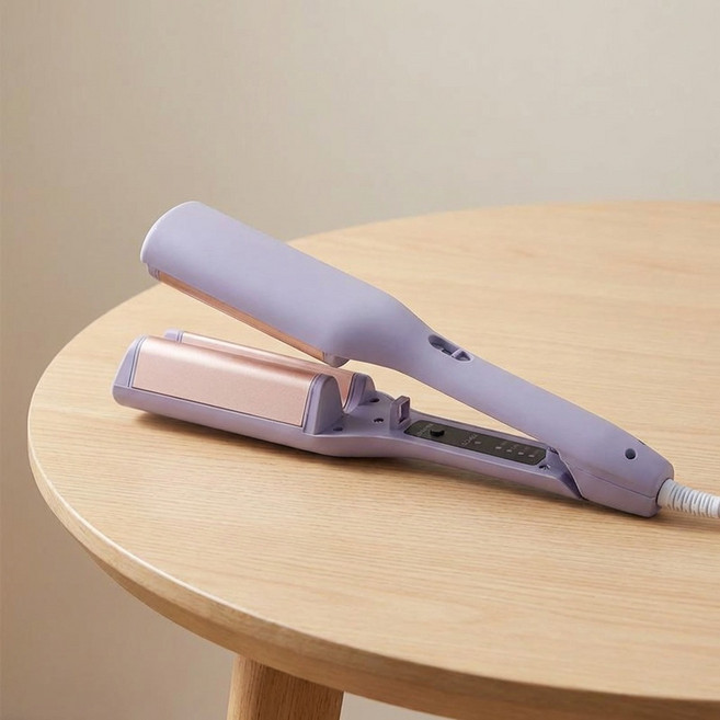 프렌치 에그롤 웨이브 고데기 32mm 대왕 물결 컬링 아이론 볼륨 펌, 보라색, M16