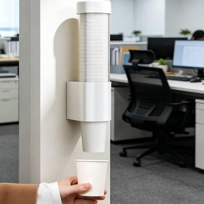 사무실 비즈니스 미니멀리즘 스타일 일회용 컵 디스펜서 일회용컵 디스펜서, 1개, 1개