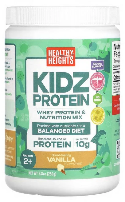Healthy Heights Kidz 단백질 만 2세 이상 어린이용 바닐라 250g(8.8oz) HLH-00832, 1, 250g - 쿠팡