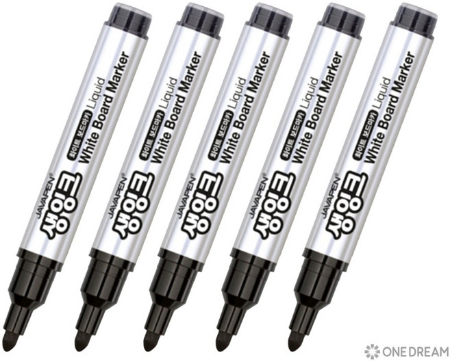 [원드림]자바 생잉크 보드마카 2.0mm 흑색 검정색 액상 5개 세트, 1개, 검정