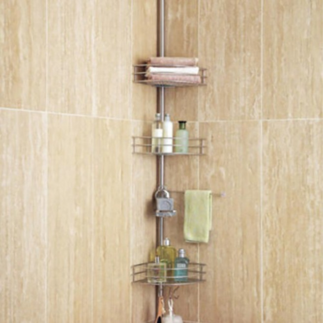 스타픽스 원터치 욕조 코너선반 3단, 26x26x135~175cm, 2개