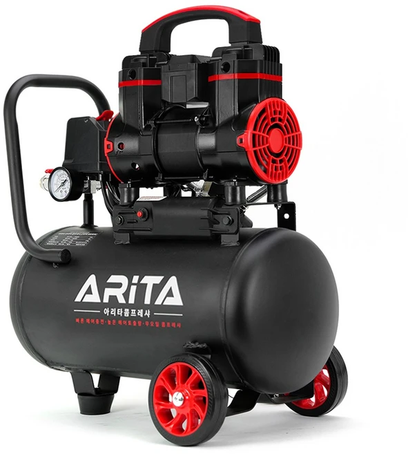 아리타 콤프레샤 2마력 18리터 무오일 저소음 고효율 에어 컴프레셔, 1개 - 쿠팡