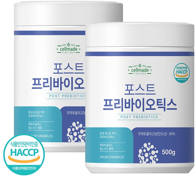 프리바이오틱스 분말 가루 대용량 유산균 먹이 신바이오틱스 HACCP 포스트프리바이오틱스, 2개, 500g