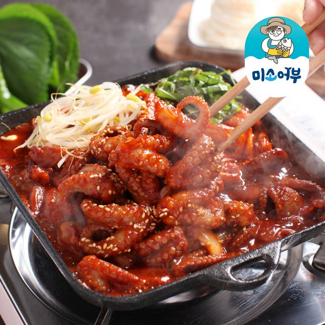 미소어부 원스킨 프리미엄 쭈꾸미로 만든 양념쭈꾸미 쭈꾸미볶음 쭈꾸미밀키트, 1개, 400g