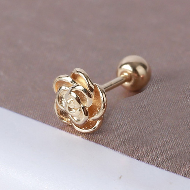 Rose 고급 엔틱 장미 골드 피어싱 로즈 14k 골드 Gold piercing [내사랑피어싱]