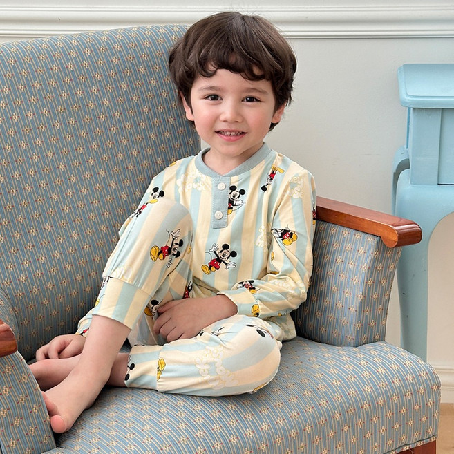 ECLL 부들이 아동 긴팔 잠옷 주니어 파자마 상하 세트