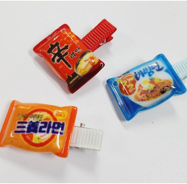 레드펫 봉지라면 헤어핀 머리핀 집게핀, 1개, 신라면