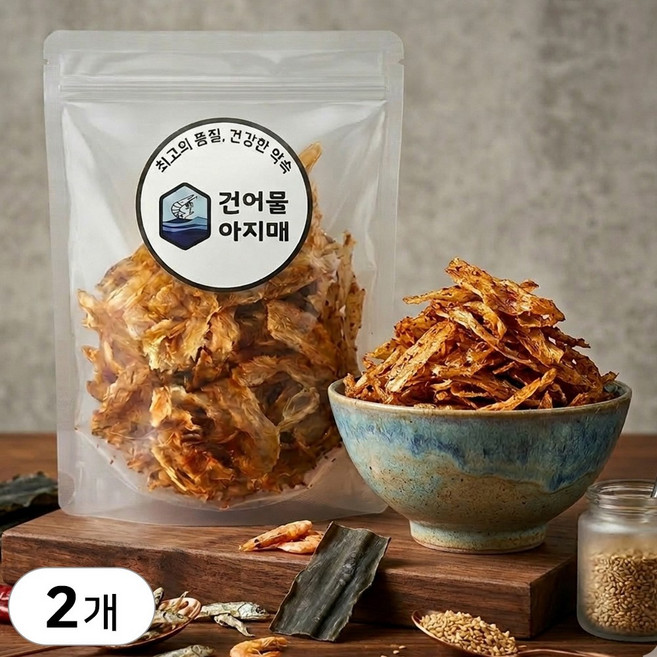구운 쥐포채 간편 술안주 마른안주 어포 채 소포장, 2개, 1kg