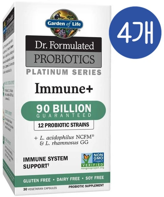 가든오브라이프 이뮨 프로바이오틱 유산균 900억 캡슐 Garden of Life Immune Probiotic 90 Billion, 4개, 30정 - 쿠팡