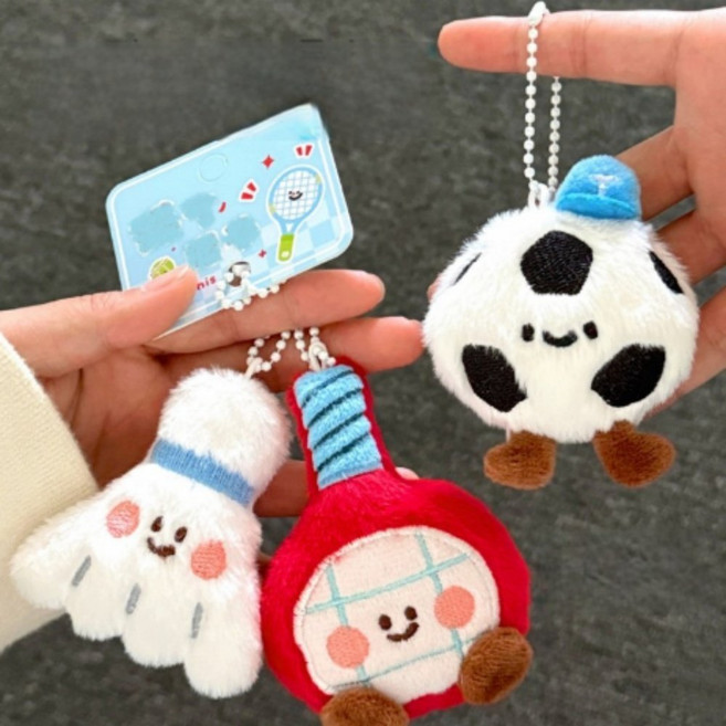 운동키링 스포츠 인형키링 축구 공 럭비공 골프백 가방걸이, 1개, christmas 스포츠 인형키링 축구공
