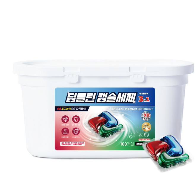 워시클리닉 딥클린 캡슐세제, 100개입, 1개