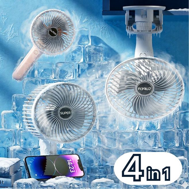 쿠미프 초경량 6인치 클립형 선풍기 벽걸이 탁상용 무선, 화이트 그레이, CLF-AIR-01