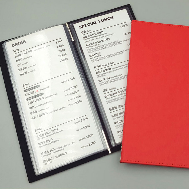 을지메뉴 인기메뉴판 M 사이즈 다양한색상 / 미니 예쁜 메뉴판 미용실 호텔 인테리어 소품 스텐부식로고제작 당일주문, 웨이브블랙M