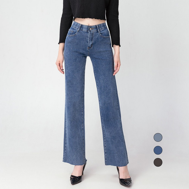 엘블로썸 여성 스판좋은 인밴드 슬림 와이드 롱 팬츠 (3단기장 키별)