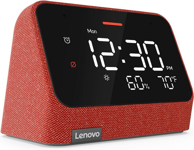 Lenovo 레노버 알렉사 탁상 알람 스마트 시계 미스티 레드, Red, Red