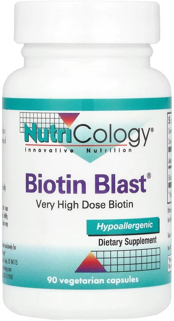 뉴트리콜로지 Nutricology Biotin Blast® 100mg 베지 캡슐 90정122072원산지:기타, 1개 - 쿠팡