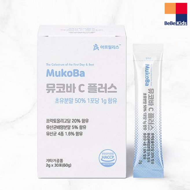 뮤코바C Plus 30포 어린이초유유산균 아이장건강관리, 1박스(30포), 60g, 1개