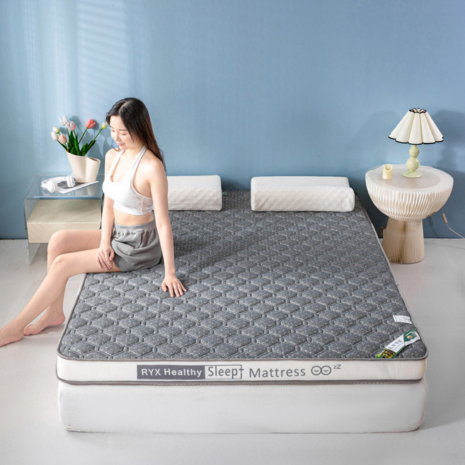 新款A類針織乳膠抗壓記憶棉乳膠床墊 標準雙人床墊 單人加大床墊, 菱形灰（白）-10cm,120*200公分（單人加大）