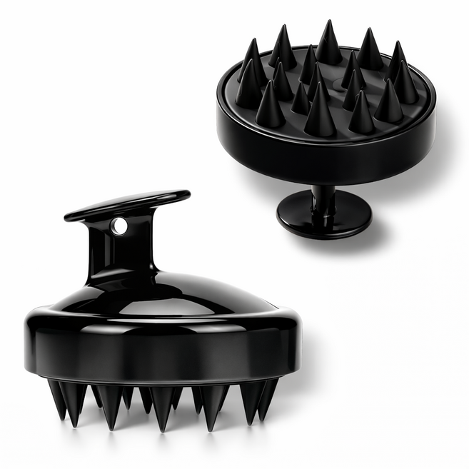 샴푸할때 쓰는 두피 세정 샴푸브러쉬 (실리콘), 1개, 블랙