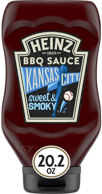 하인즈 BBQ 소스 캔자스 시티 스위트 & 스모키, 572g, 1개