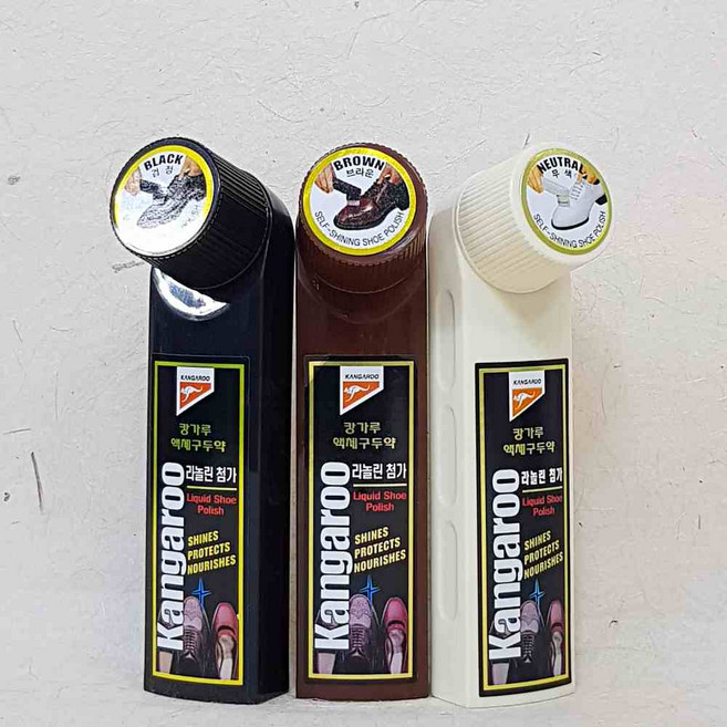 바르는 스펀지 구두 광택제 캉가루 액체 구두약 블랙 브라운 광약