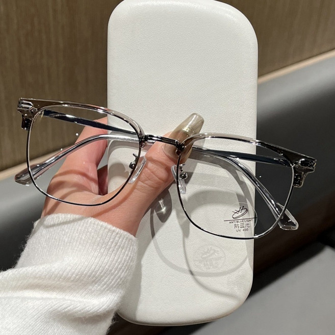 테리아 예쁜 블루라이트 차단 안경 메탈 프레임 패션 투명 안경 G518-017