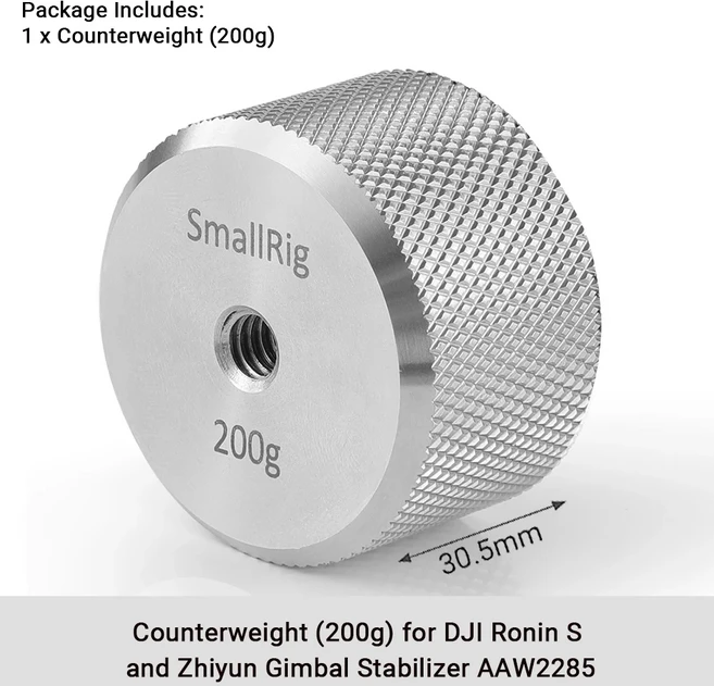 DJI RS3/RS3 Pro/Ronin 및 Zhiyun 짐벌 안정기용 SmallRig 카운터 웨이트 200g 2285 스레드 장착
